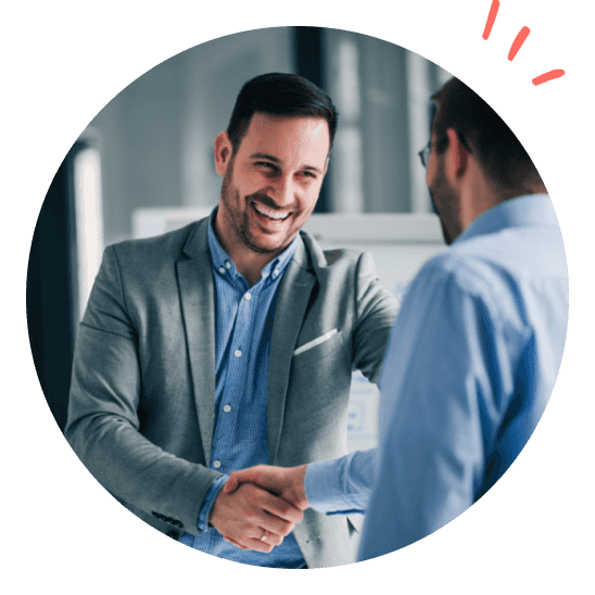 Two men in suit shaking hands